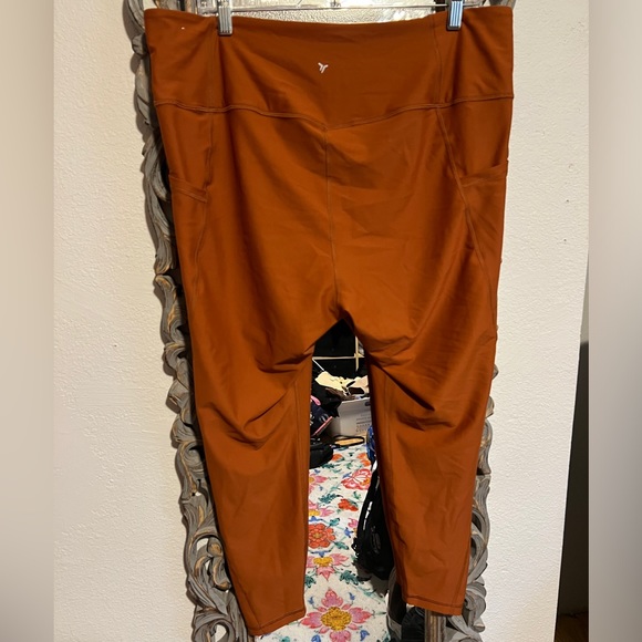 Old Navy High Waisted Rise Powersoft 7/8 Leggings XXL Burnt Orange w/ Pockets - Picture 4 of 9